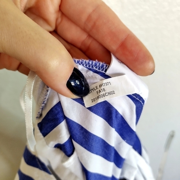 J. Crew Blue White Striped Halter Jumpsuit H7371 Women's Size 12 - Picture 6 of 10